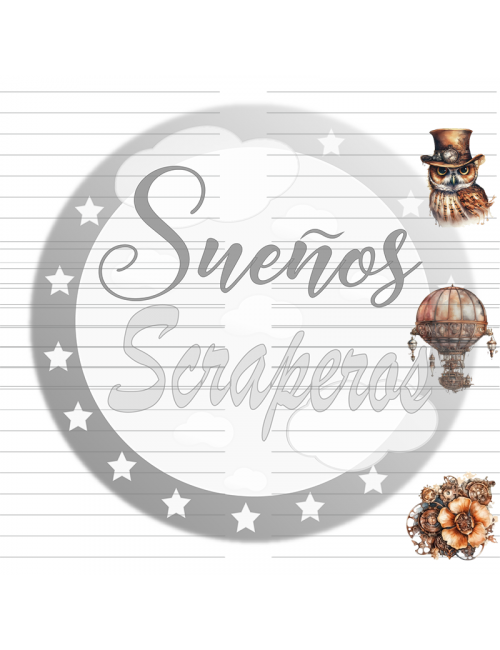 Plantilla Cuaderno "Steampunk" Rayas