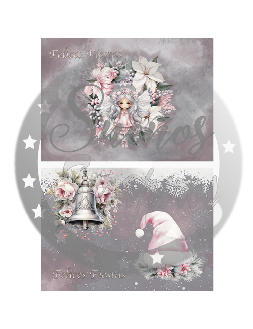 Kit postales A5 "Rosa Navidad" HORIZONTAL
