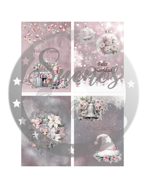 Kit Postales A6 "Rosa Navidad" VERTICAL