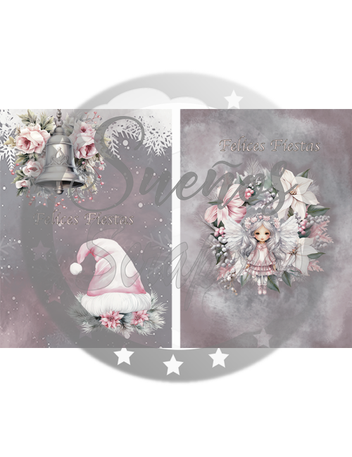 Kit Postales A5 "Rosa Navidad" VERTICAL