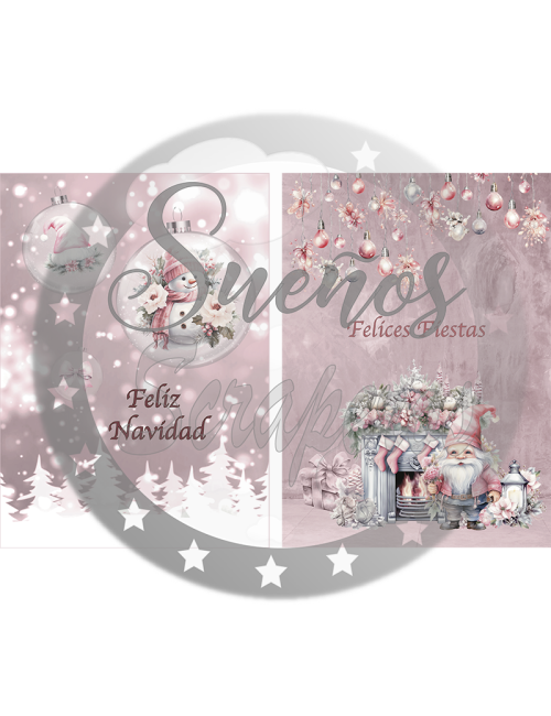 Kit Postales A5 "Rosa Navidad" VERTICAL