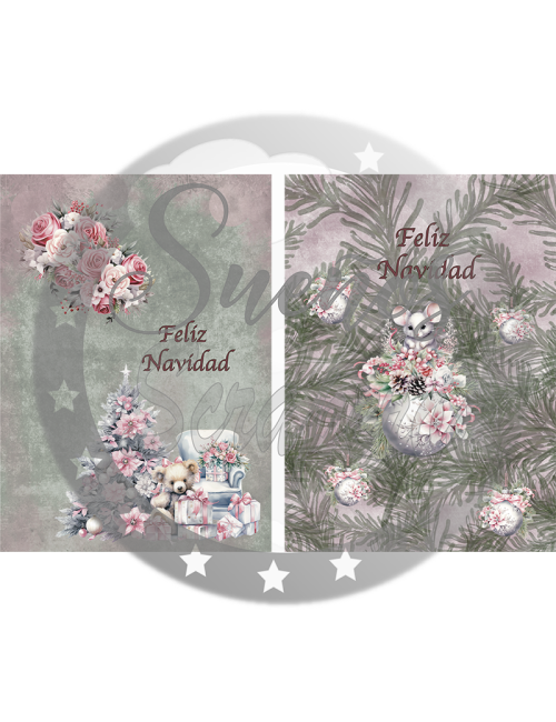 Kit Postales A5 "Rosa Navidad" VERTICAL