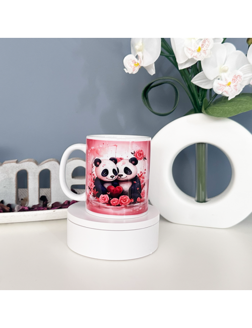 Taza Cerámica - "Pareja de pandas" - Regalo "San Valentín"
