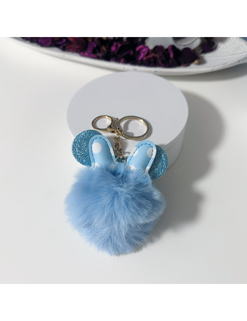 Llavero pompón forma de "Minnie AZUL"