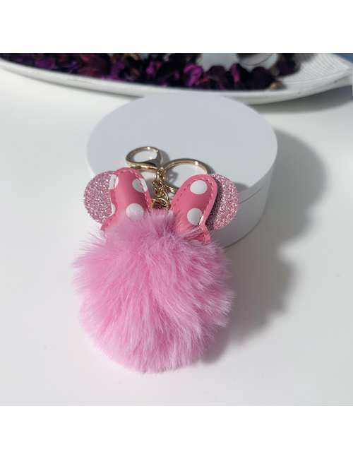 Llavero pompón forma de "Minnie ROSA"