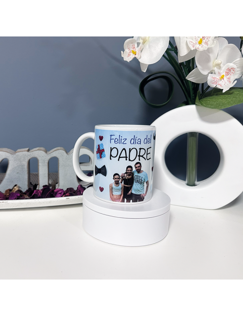 Taza Papá - ( Felíz Día del Padre ) - Con fotos - Regalos Originales - Regalos - Divertidos - Día del Padre - Taza Desayuno