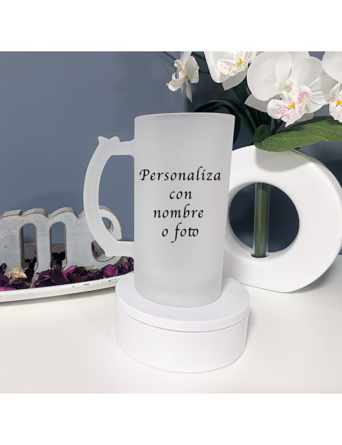 Jarra de cerveza de cristal esmerilado para personalizar 560 ml