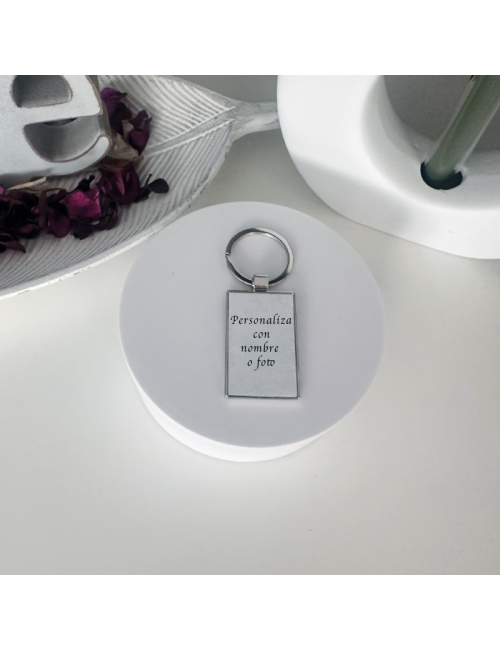 LLavero metálico rectangular para personalizar
