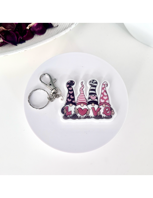 Llavero de metacrilato "Gnomos" para bolso o mochila