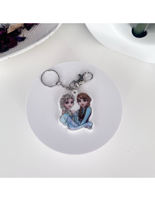 Llavero metacrilato "Elsa y Anna" para bolso o mochila