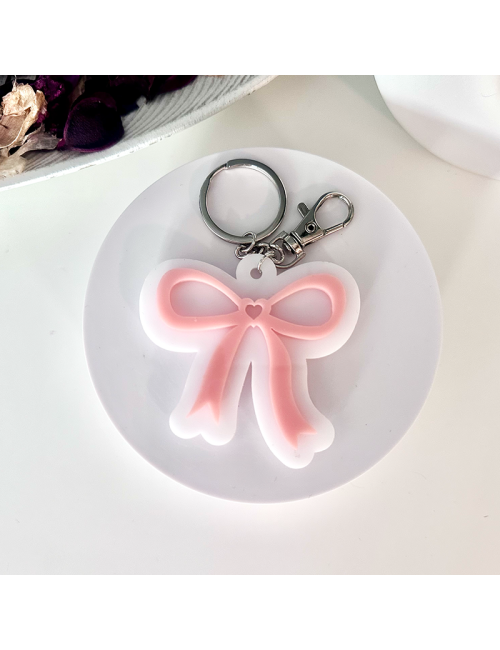 Llavero Metacrilato - "Lazo Rosa salmón" - para bolso o mochila - Regalo -Original