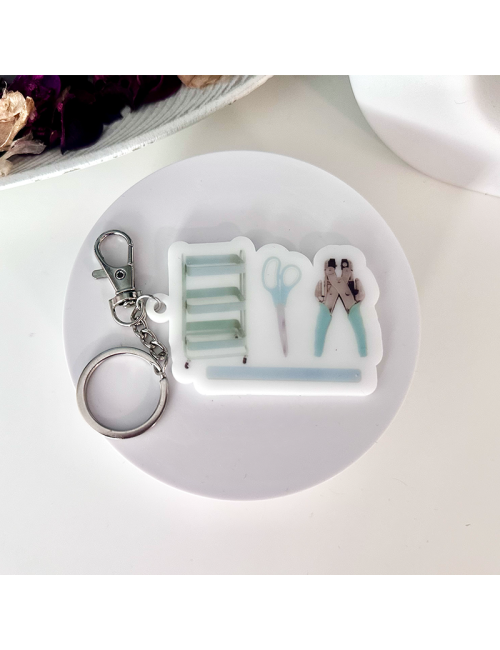 Llavero Metacrilato - "Scrap Azul" - para bolso o mochila - Regalo -Original