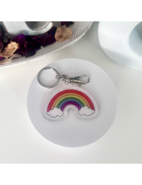 Llavero Metacrilato - "Arcoiris" - para bolso o mochila - Regalo -Original
