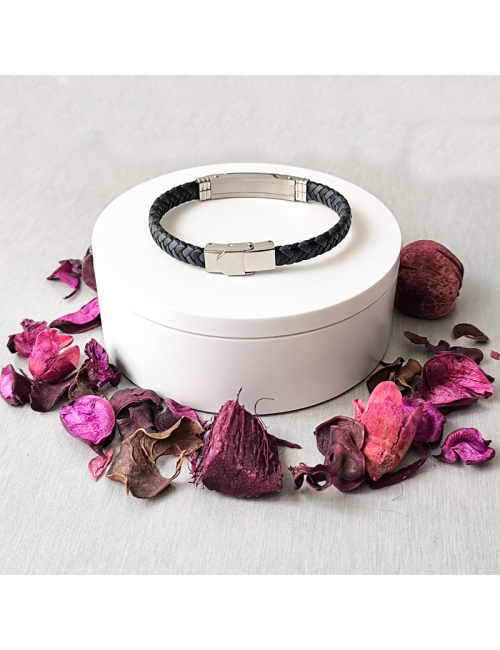 Pulsera - Esclava - Personalizada - Acero hipoalergenico - Cuero