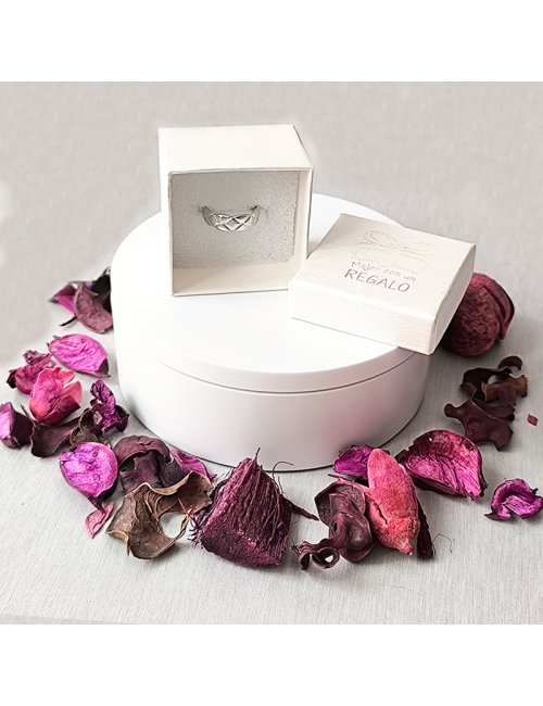 Anillo - Acero - Color plateado - Trenzado