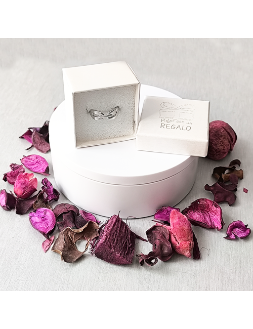Anillo - Acero - Color plateado - Eslabones
