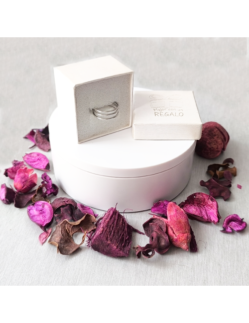 Anillo - Acero - Color plateado - Varios aros