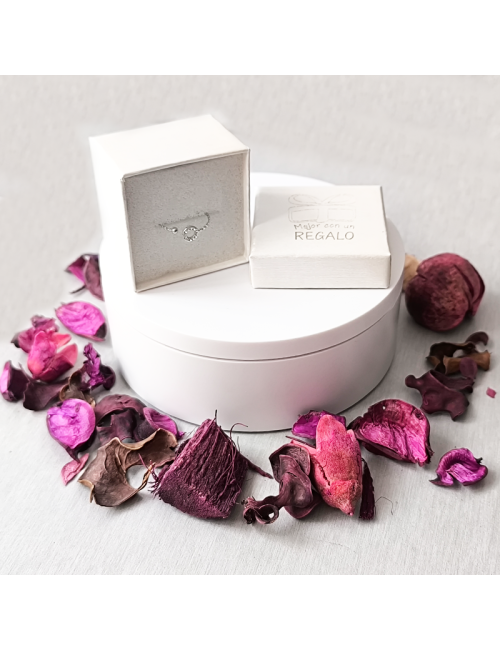 Anillo - Acero - Color plateado - Corona Brillantes