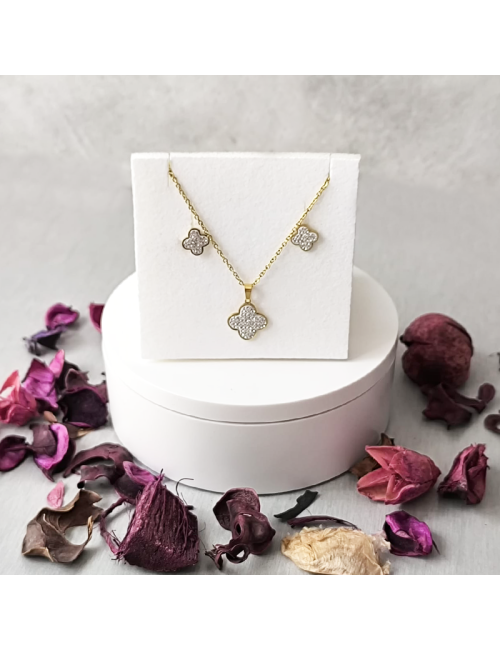 Juego de colgante más pendientes - Acero hipoalergenico - Dorado