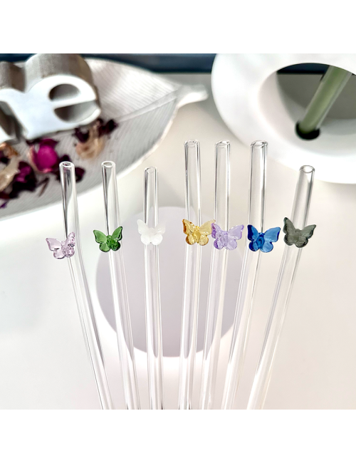 Pajita de cristal "Mariposa"