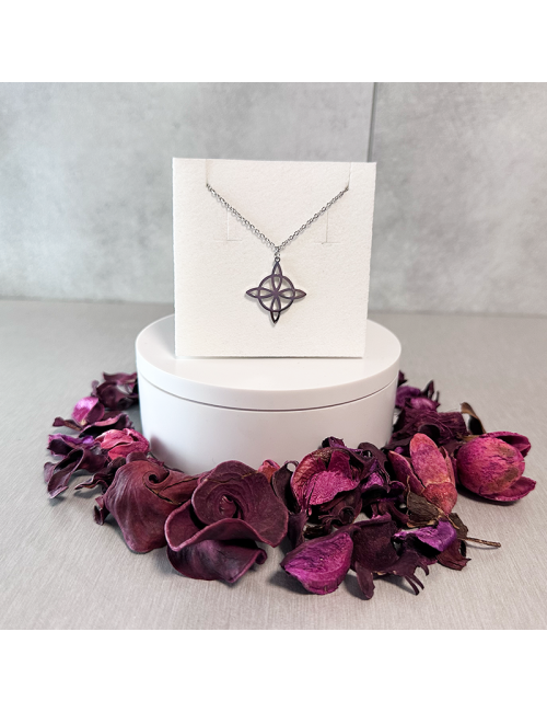 Collar "Estrella doble Plateado" - Acero - Hipoalergénico - Regalo