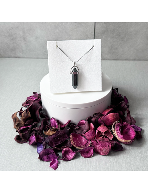 Collar "Bala de Péndulo Plateado" - Cuarzo Cristalino - Acero - Hipoalergénico - Regalo