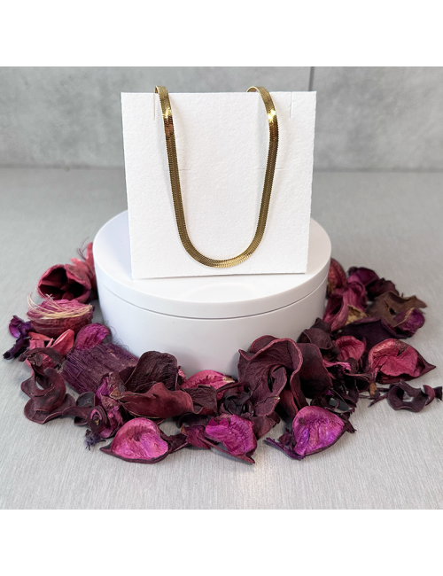 Collar  "Plateado - Acero - Hipoalergénico - Regalo - Cadena de serpiente - Dorado