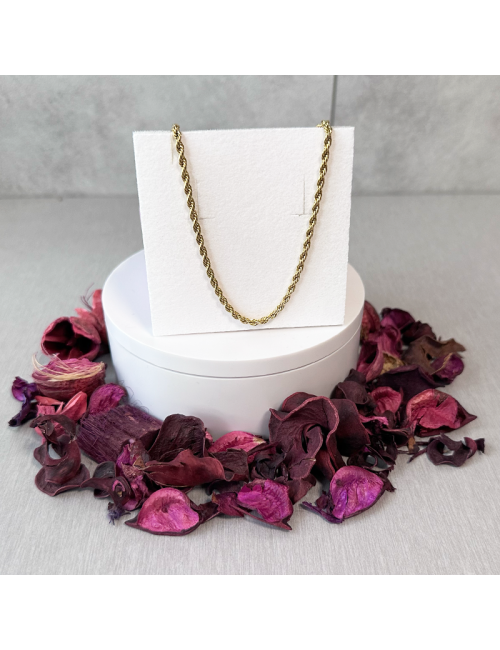 Collar  "Dorado trenzado - Acero - Hipoalergénico - Regalo