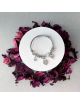Pulsera  - Acero hipoalergenico - Cordón Metálico Plateado con adornos - Corazón con candado de brillantes