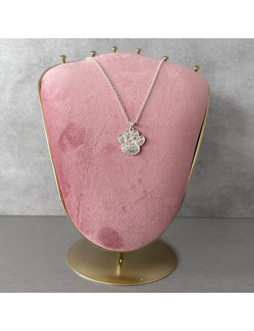 Collar - "Pezuña con brillantes en Plateado" - Acero - Hipoalergénico - Regalo