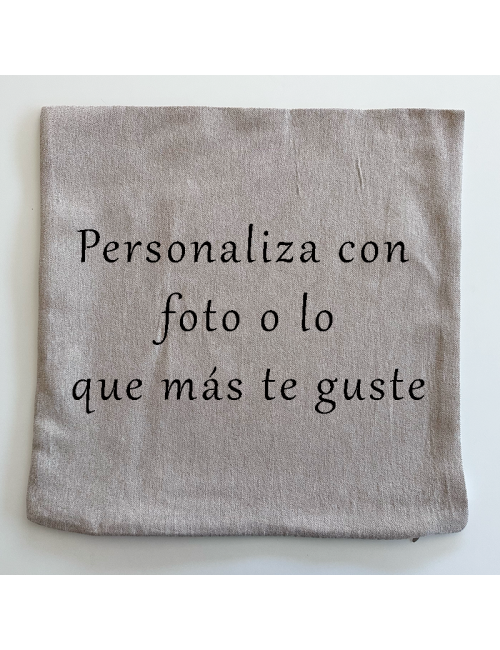Cojín - Personalizado - Beige - Medida 50 x 50 cm - Foto -Imagen - Texto - Regalo único