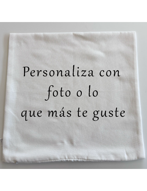 Cojín - Personalizado - Blanco - Medida 50 x 50 cm - Foto -Imagen - Texto - Regalo único