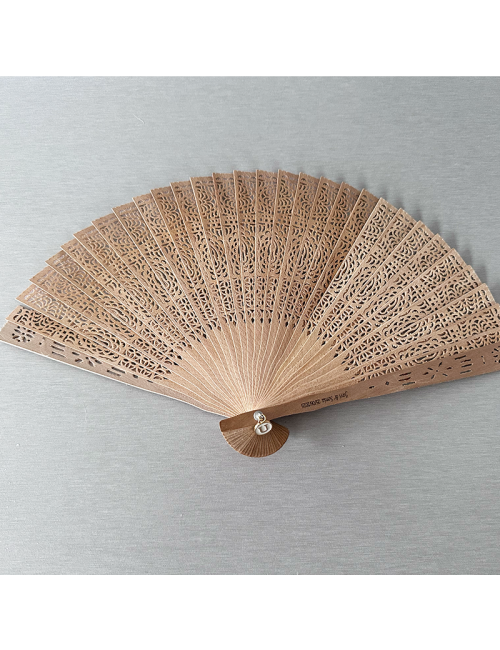 Abanico - Madera calado - Personalizado - Boda - Comunión - Regalo empresa