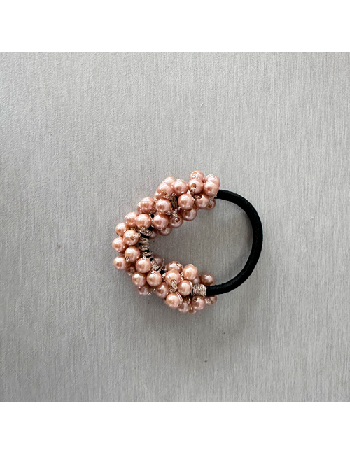 Goma para el pelo - Bolitas color oro rosa