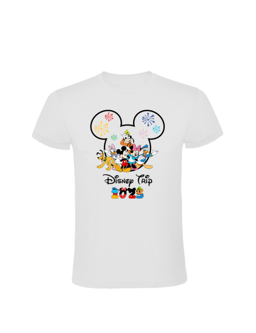 Camiseta manga corta básicas para toda la familia - "Disney 2025 Tryp" - 100% algodón - Regalo