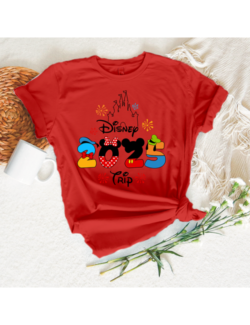 Camiseta manga corta básicas para toda la familia - "Disney 2025 Trip" - Regalo - Disneyland parís