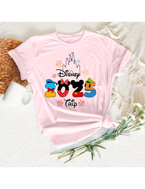 Camiseta manga corta básicas para toda la familia - "Disney 2025 Trip" - Regalo - Disneyland parís