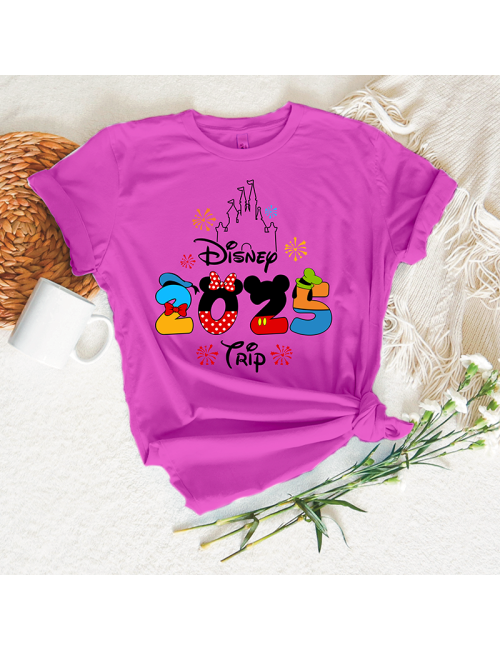Camiseta manga corta básicas para toda la familia - "Disney 2025 Trip" - Regalo - Disneyland parís