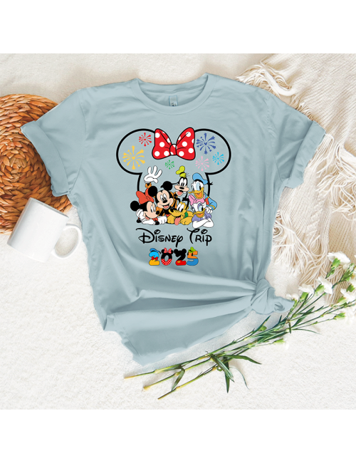 Camiseta manga corta básicas para toda la familia - "Disney 2025 Tryp" - 100% algodón - Regalo