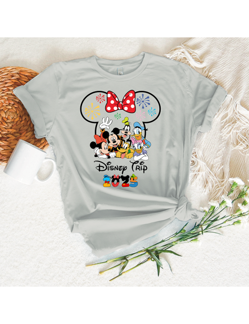 Camiseta manga corta básicas para toda la familia - "Disney 2025 Tryp" - 100% algodón - Regalo