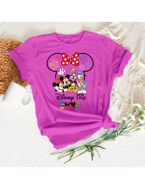 Camiseta manga corta básicas para toda la familia - "Disney 2025 Tryp" - 100% algodón - Regalo