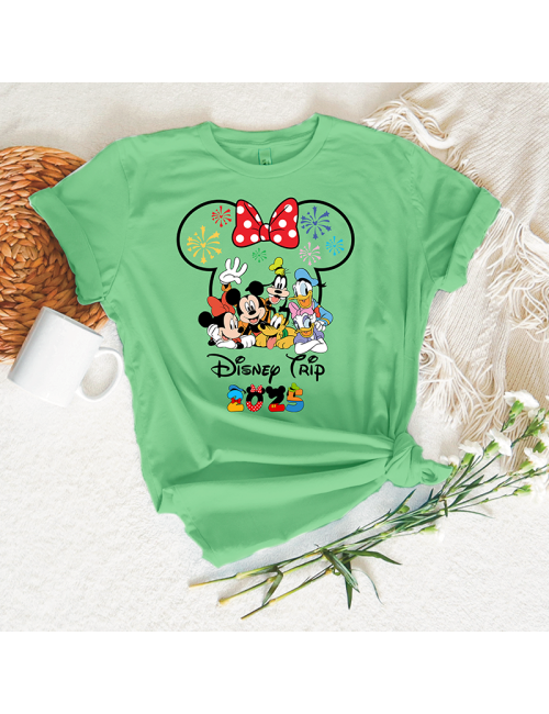 Camiseta manga corta básicas para toda la familia - "Disney 2025 Tryp" - 100% algodón - Regalo