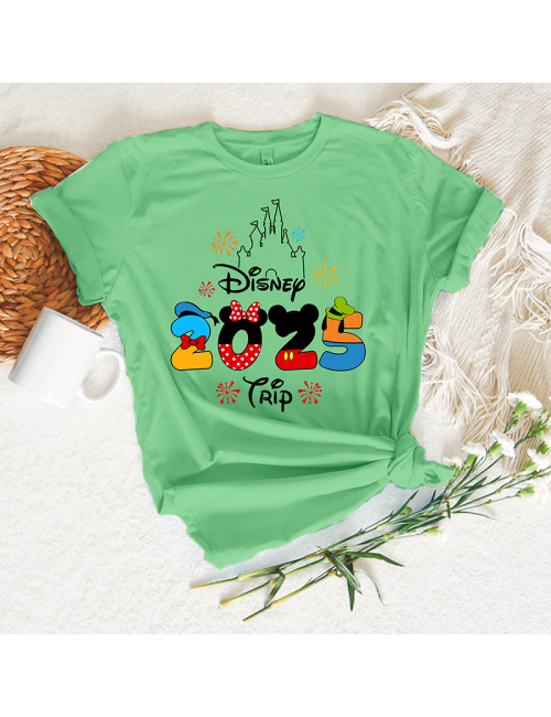 Camiseta manga corta básicas para toda la familia - "Disney 2025 Trip" - Regalo - Disneyland parís