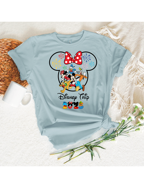 Camiseta manga corta básicas para toda la familia - "Disney 2025 Tryp" - 100% algodón - Regalo