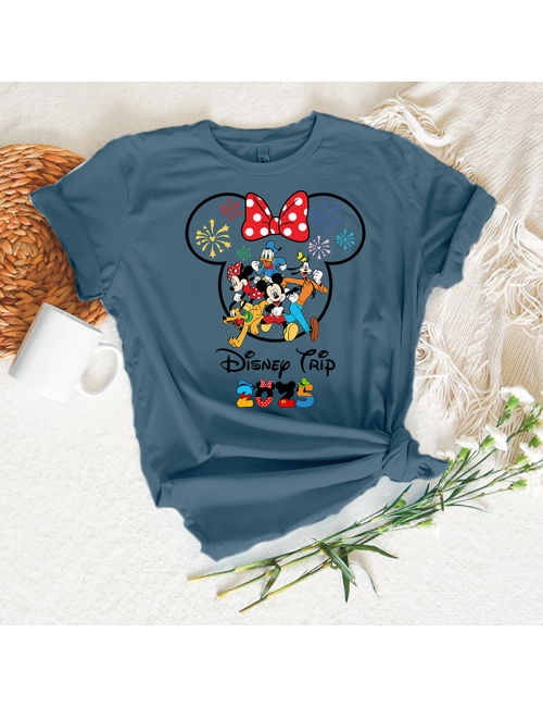 Camiseta manga corta básicas para toda la familia - "Disney 2025 Tryp" - 100% algodón - Regalo