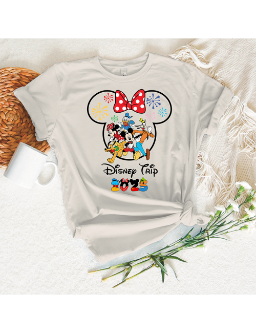 Camiseta manga corta básicas para toda la familia - "Disney 2025 Tryp" - 100% algodón - Regalo