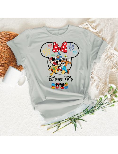 Camiseta manga corta básicas para toda la familia - "Disney 2025 Tryp" - 100% algodón - Regalo