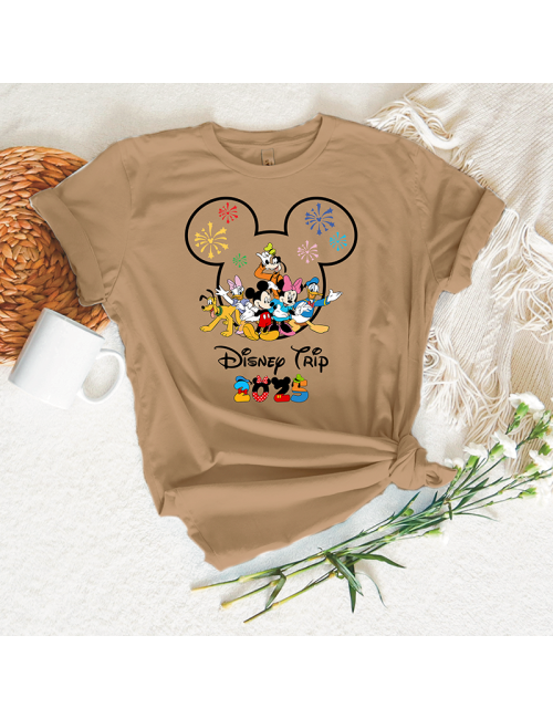 Camiseta manga corta básicas para toda la familia - "Disney 2025 Tryp" - 100% algodón - Regalo