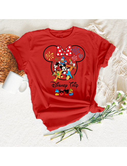 Camiseta manga corta básicas para toda la familia - "Disney 2025 Tryp" - 100% algodón - Regalo