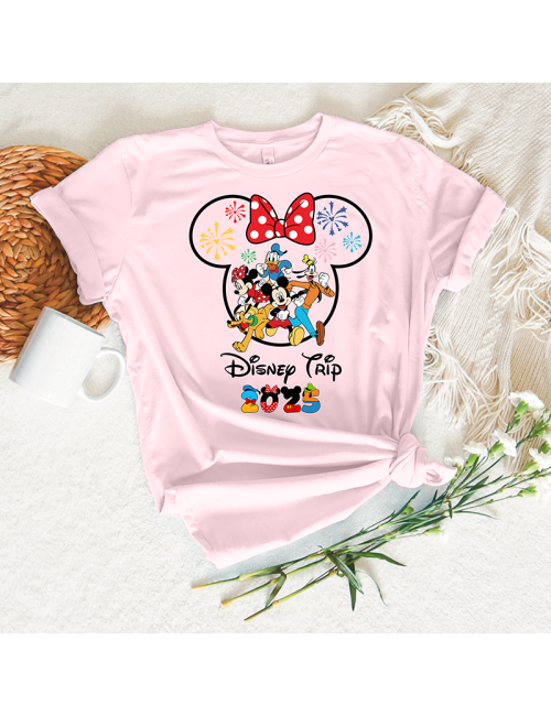 Camiseta manga corta básicas para toda la familia - "Disney 2025 Tryp" - 100% algodón - Regalo